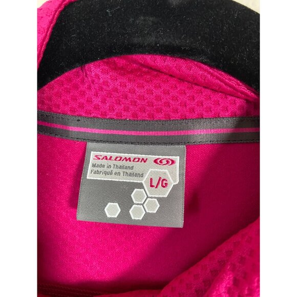 Salomon Pink Womens 1/4 Zip Long Sleeve Top Size Large Magenta Outdoor Mockneck - Picture 3 of 16